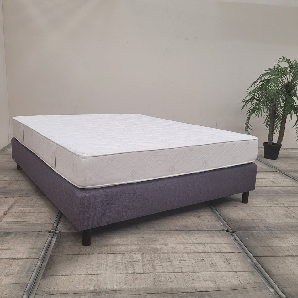 Boxspringbett 160x200 Lila Stoff Inkl. Matratze Doppelbett Bett Gebraucht