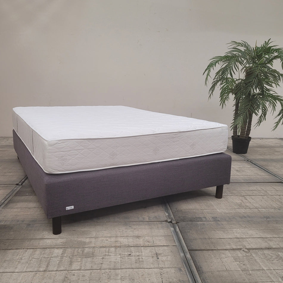 Boxspringbett 140x200 Lila Stoff Inkl Matratze Bett Gebraucht