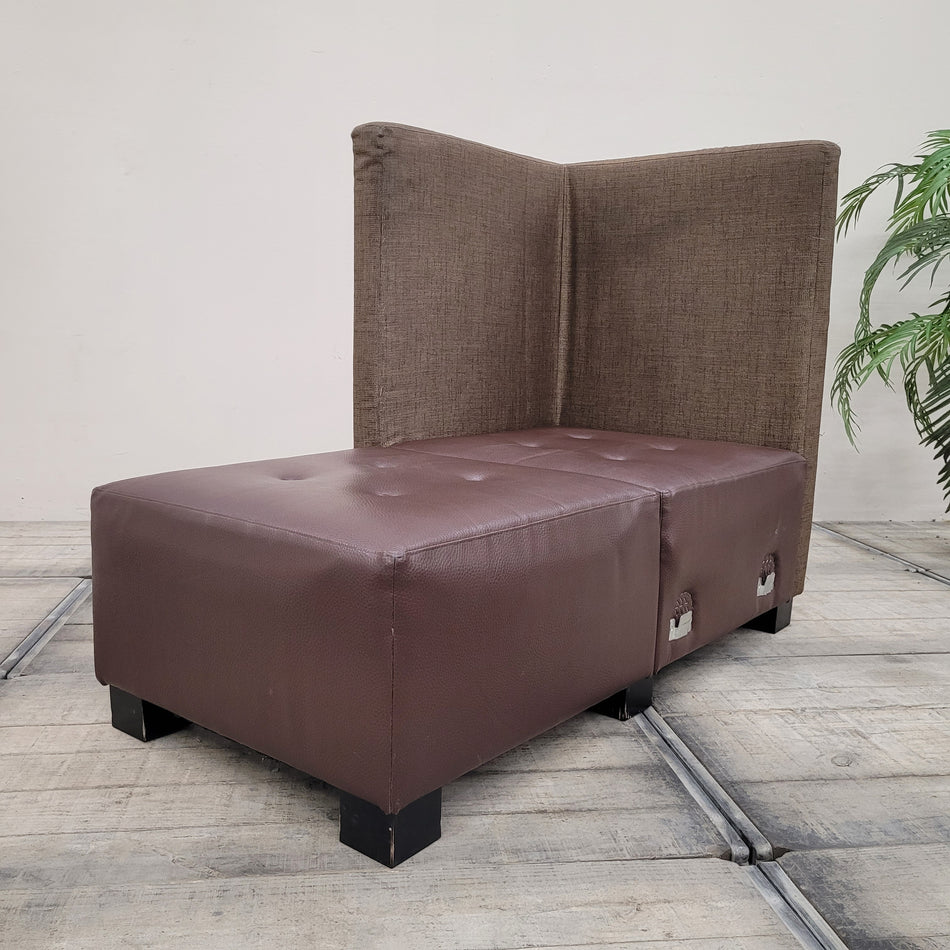Sitzbank Modul 150x110 Braun Kunstleder Stoff Lounge-Sitzmöbel Sofa Gebraucht