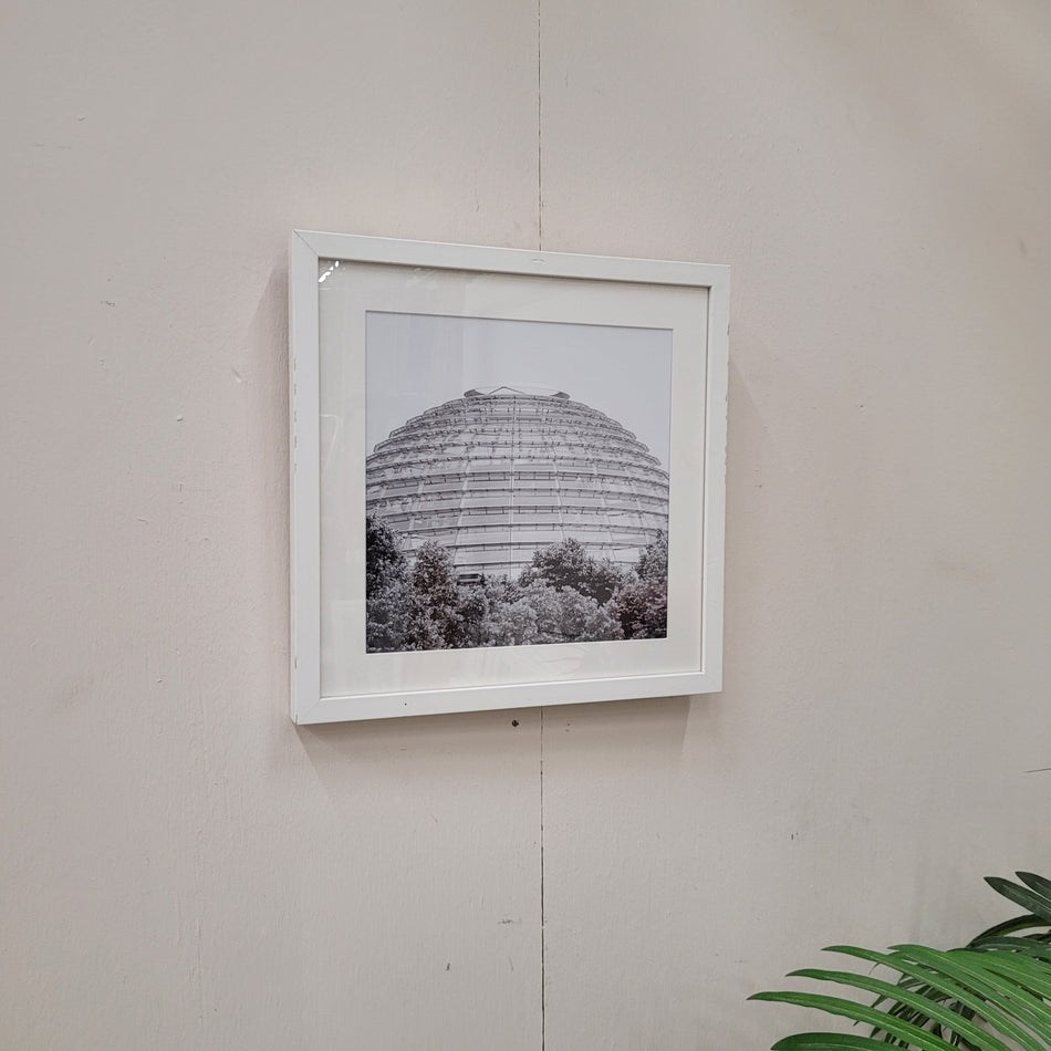 Wandbild Reichstag Kuppel Berlin Schwarz-Weiß gerahmtes Foto Deko Gebraucht