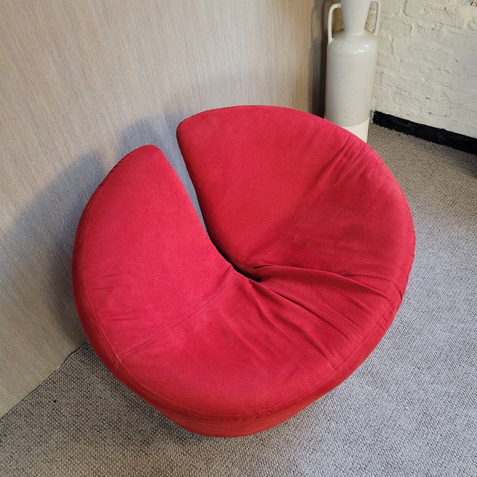 Sessel gebraucht rot Stoff gepolstert Loungesessel