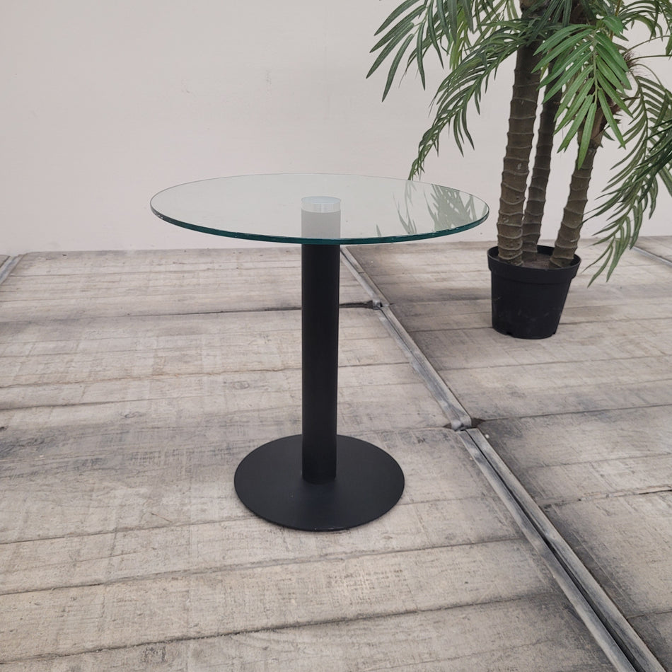 Bistrotisch Rund Glas Tisch Schwarz 50cm Modern Beistelltisch Gebraucht