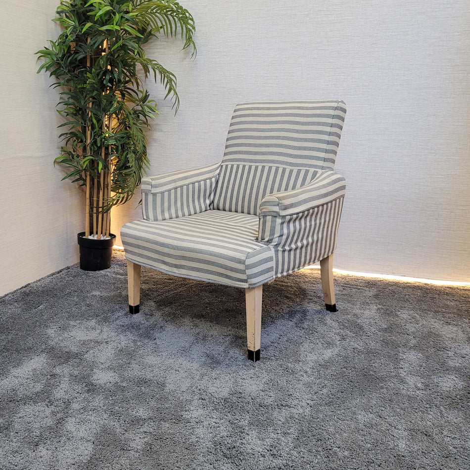 Armlehnstuhl gebraucht blau weiß gestreift groß Stuhl