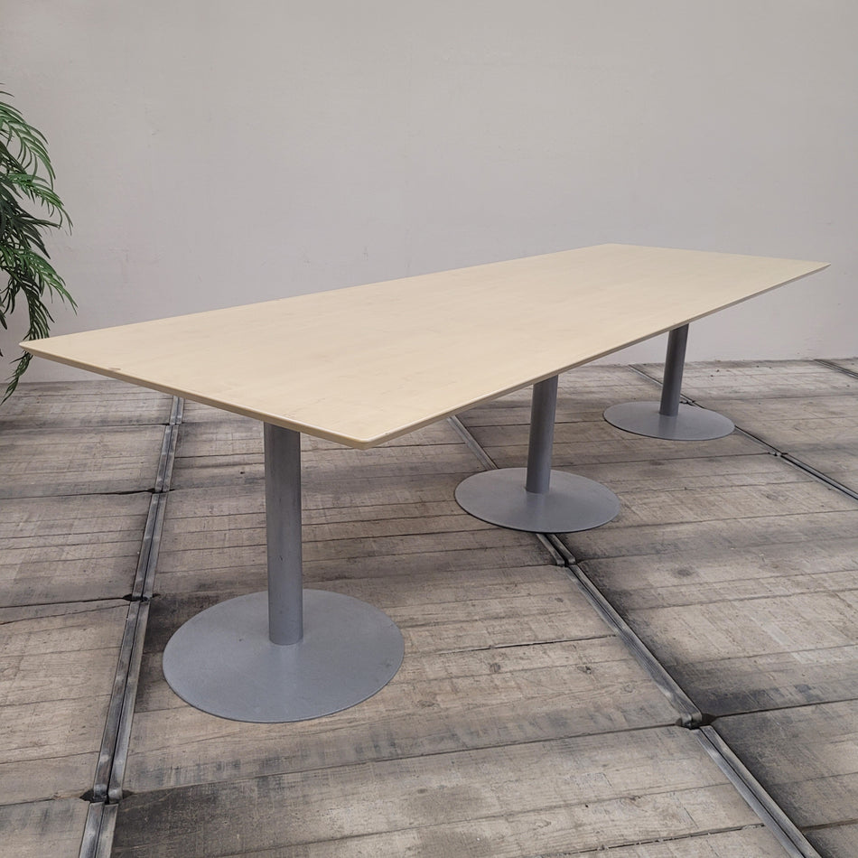 Konferenztisch Ahorn Metall Großer Besprechungstisch 300x100 Büro Tisch Gebraucht