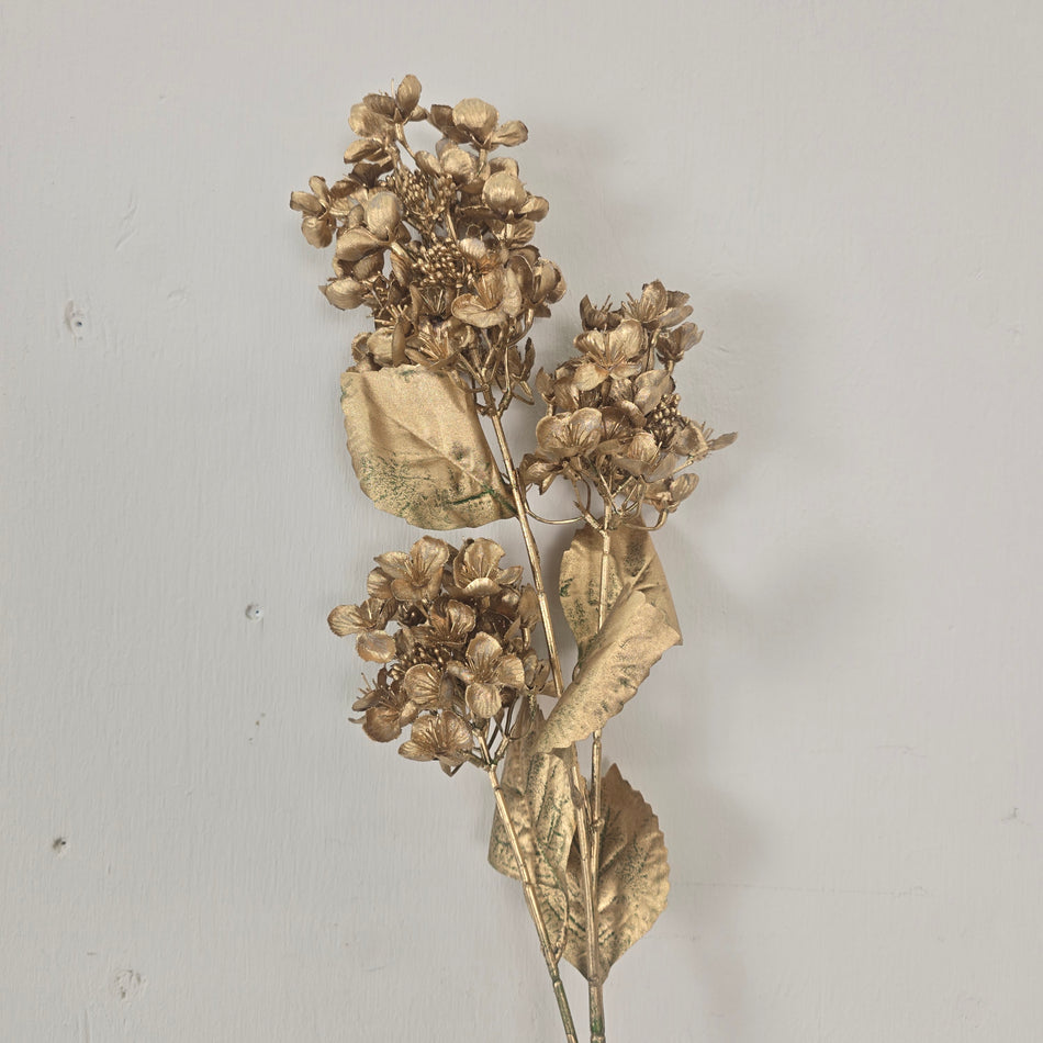 Künstliche Blume Hortensie 88cm Gold Deko