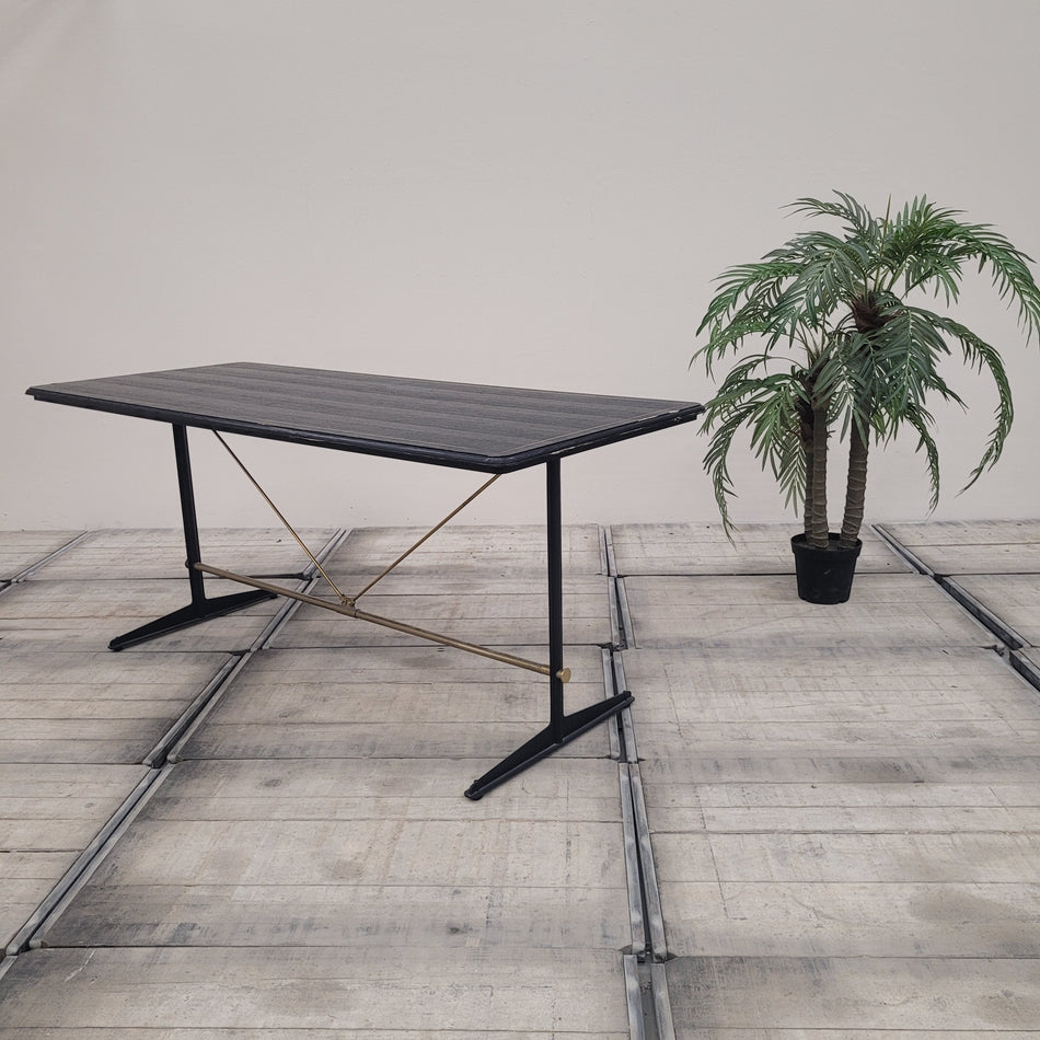 Design Esstisch Massivholz Eiche Schwarz Golden Gebraucht