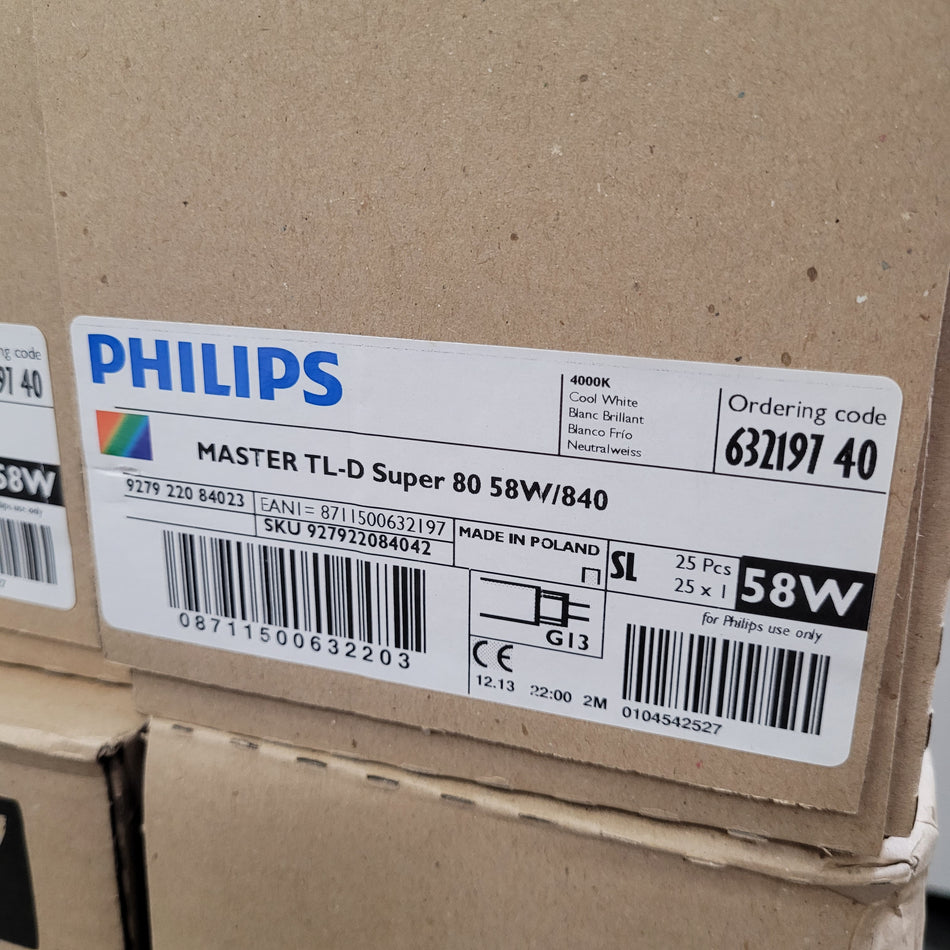 Set Konvolut ca. 40 STK Philips Master TL-D Super 80 58W/840