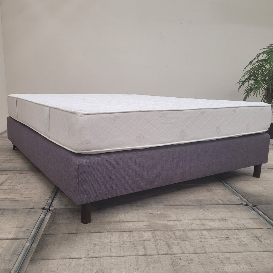 Boxspringbett 160x200 Lila Stoff Inkl. Matratze Doppelbett Bett Gebraucht