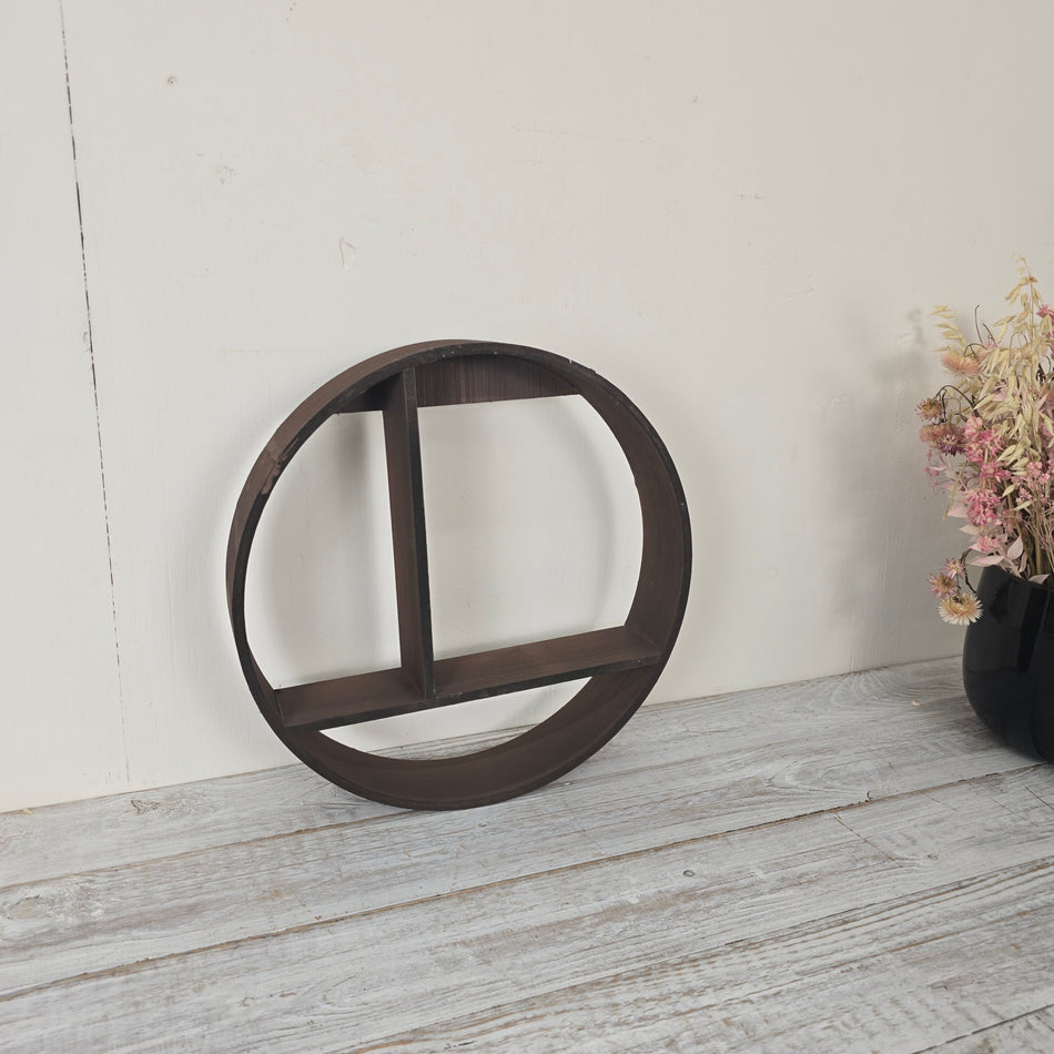Home Accents Wandregal 37cm Braun Holz Rund Fächer Regal
