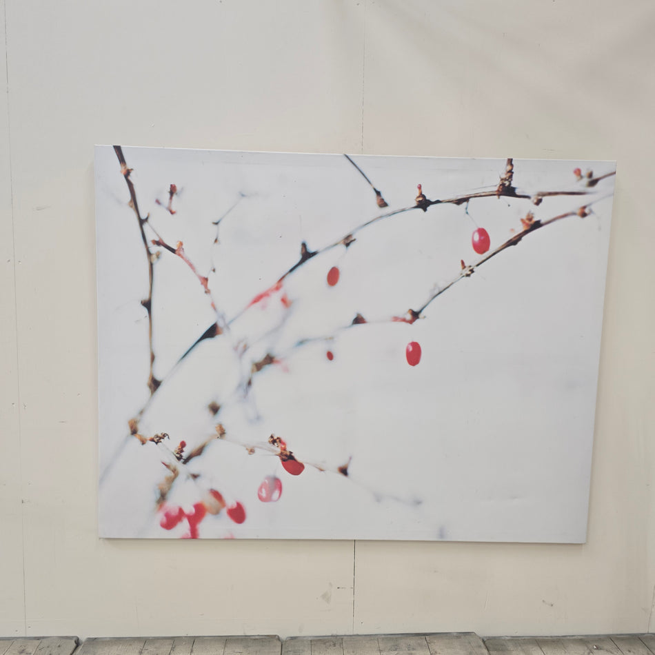 Großes Leinwandbild Wandbild Natur Zweige Beeren Rot Gebraucht