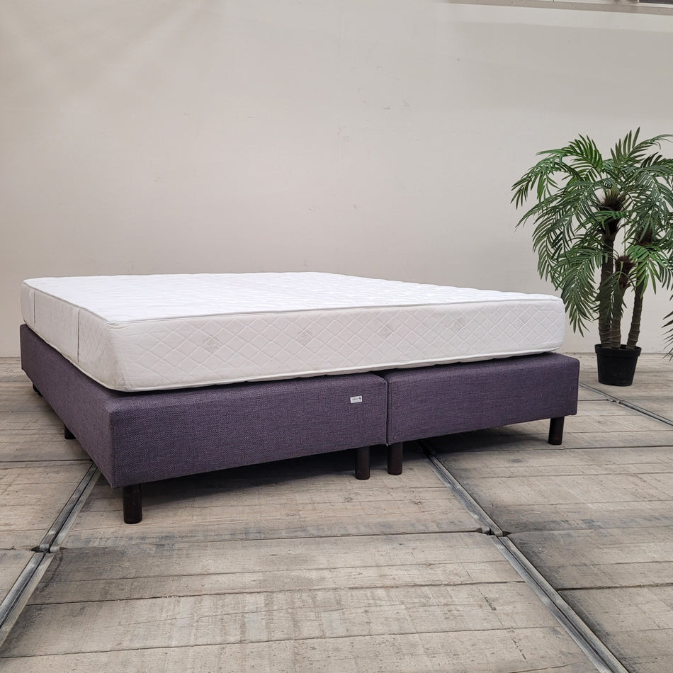 Boxspringbett 180x200 Lila Stoff Inkl. Matratze Doppelbett Bett Gebraucht