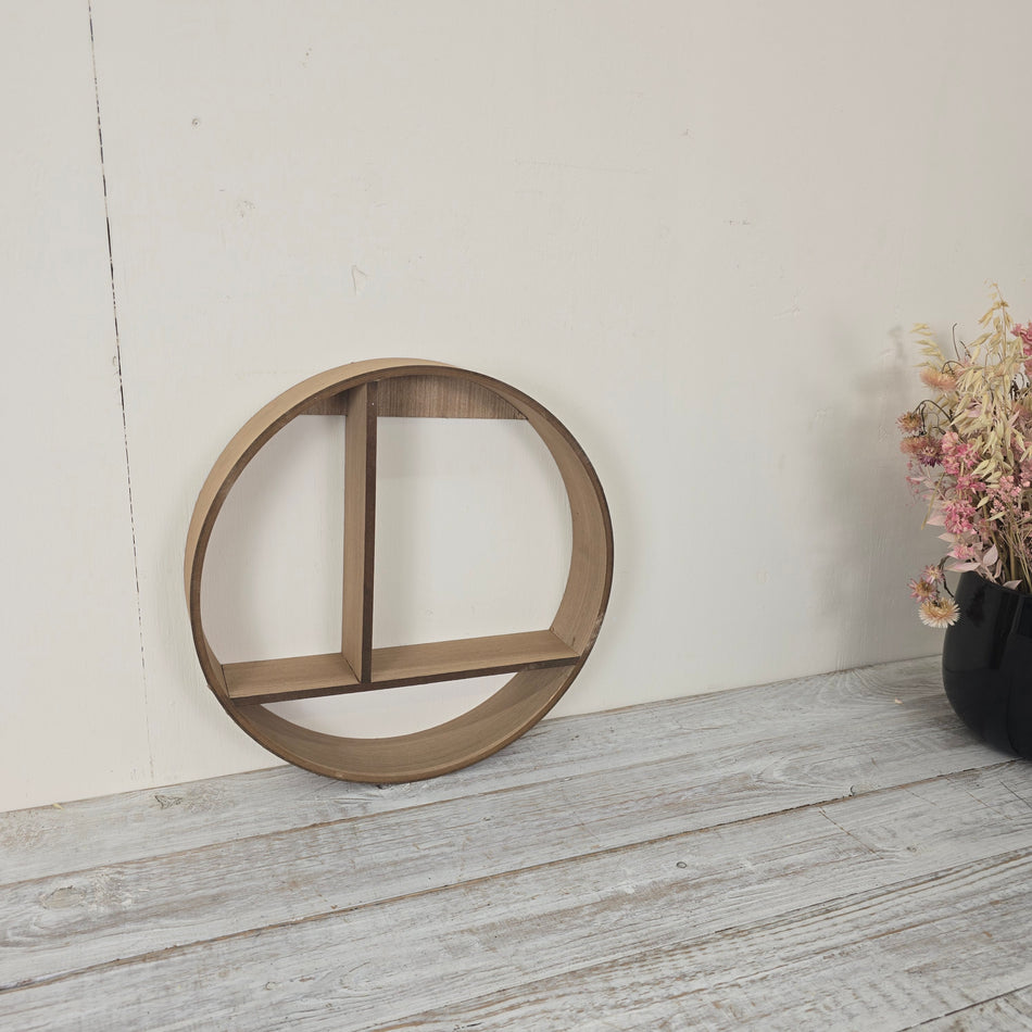 Home Accents Wandregal 37cm Hellbraun Holz Rund Fächer Regal