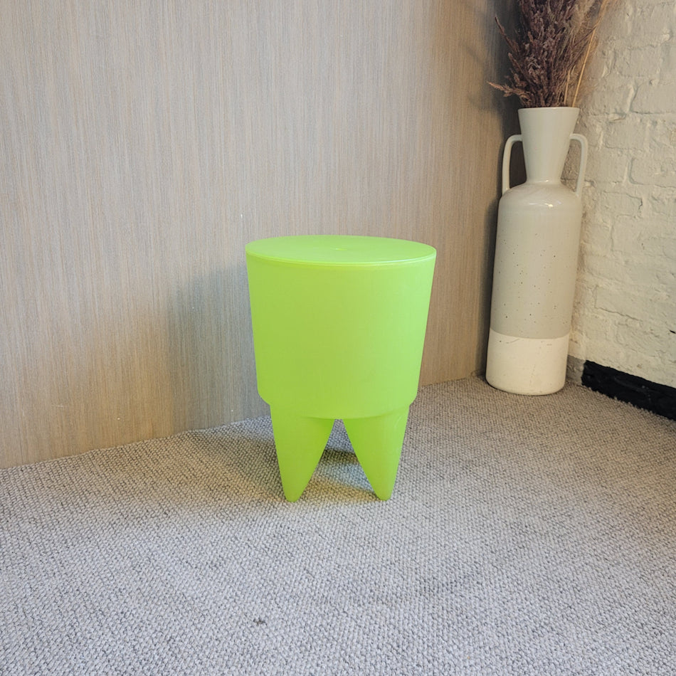 Sitzhocker mit Deckel gebraucht grün transparent Kunststoff Hocker