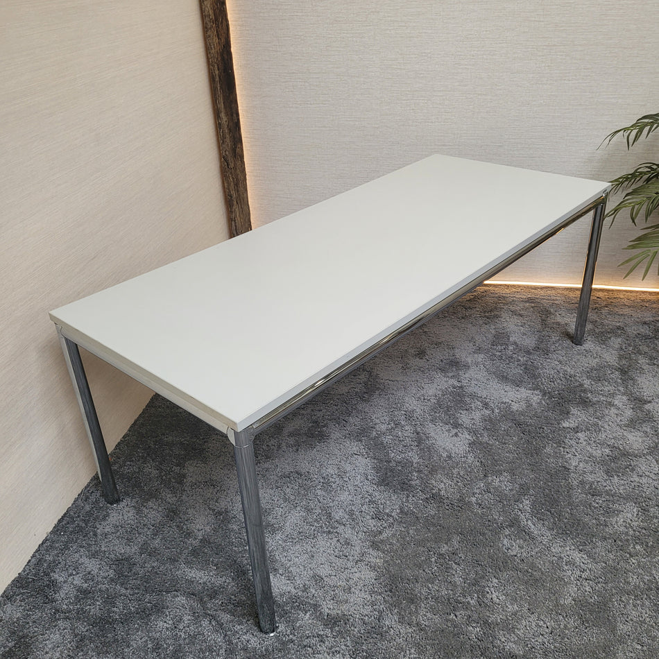 Original Bosse Schreibtisch weiß 175x75 Tisch Chrom