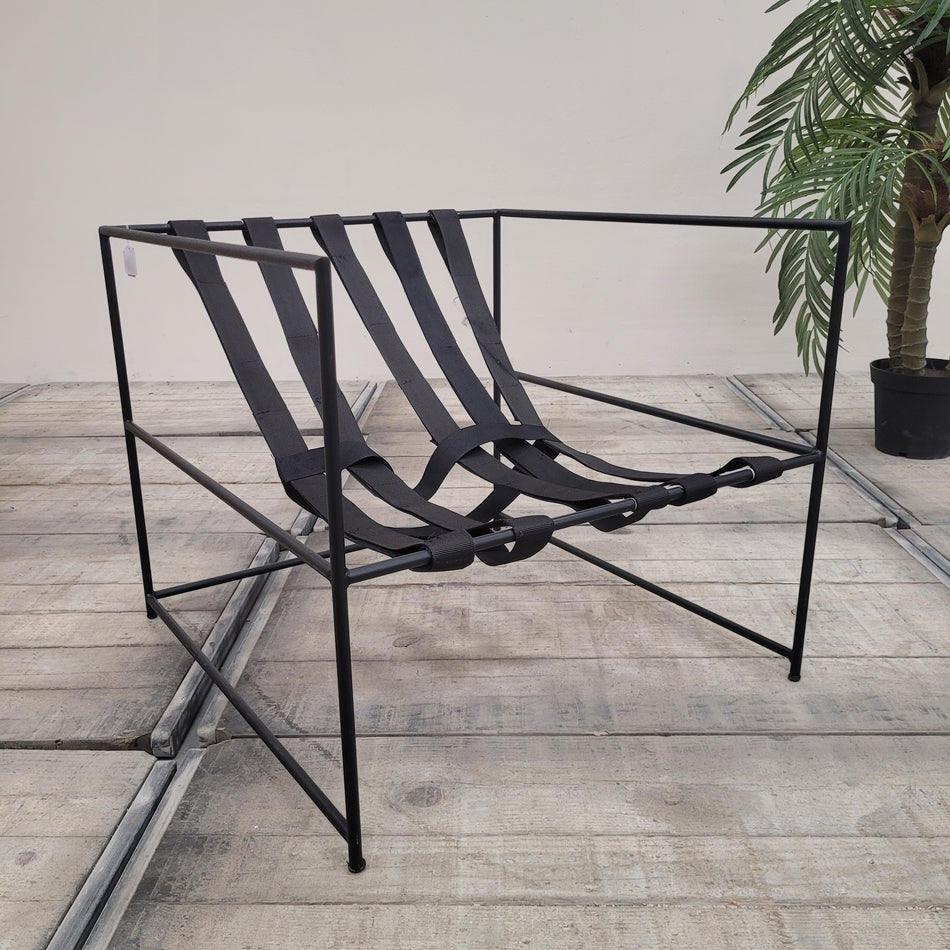 Sessel Schwarz Industrial Metall Loft Design Loungesessel