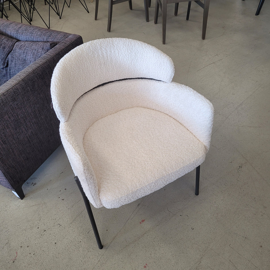 Esszimmerstuhl Boucle Weiß Stuhl Armlehnstuhl