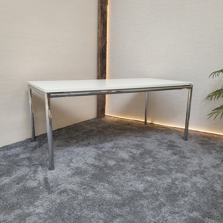 Original Bosse Schreibtisch Chrom 160x80 weiß