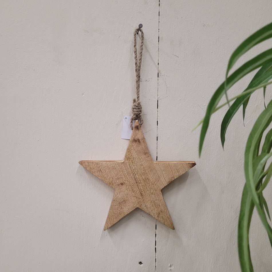Deko Stern Holzstern Mangoholz Hänger Wanddeko Weihnachten Rustikal Neu