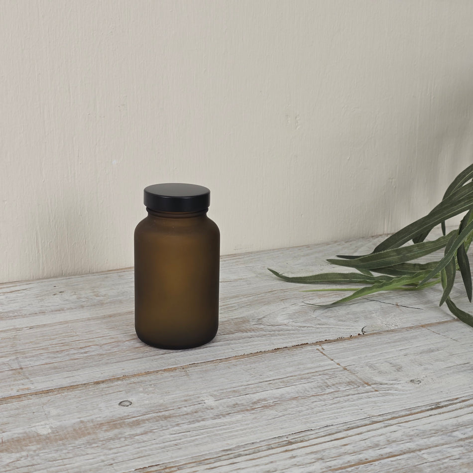 Glasflasche mit Deckel 200ml Braun Braunglas Glas Flasche Deko