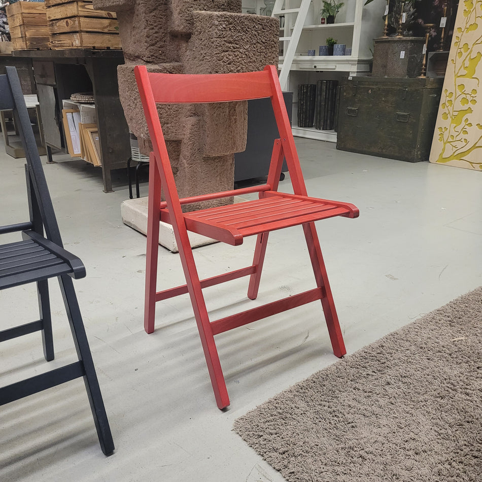 Stuhl Klappstuhl Holz rot Gartenstuhl Outdoor