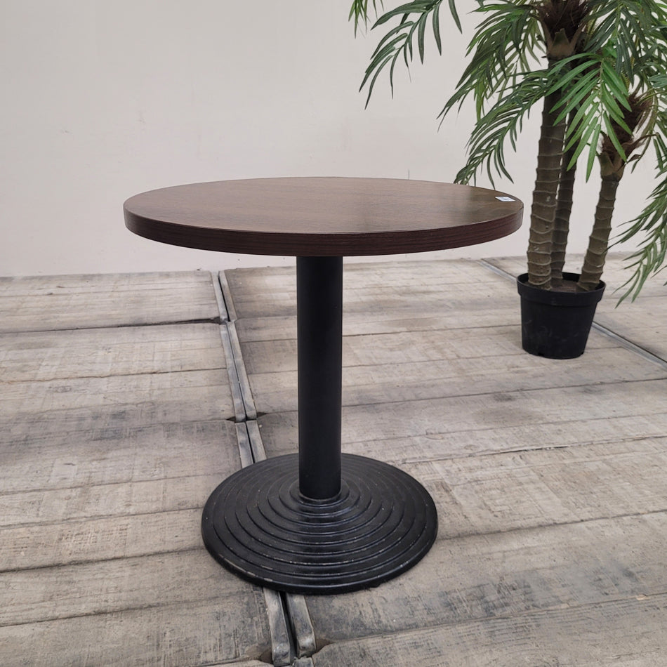 Beistelltisch Dunkelbraun Holzoptik Metallgestell Bistrotisch Tisch Gebraucht