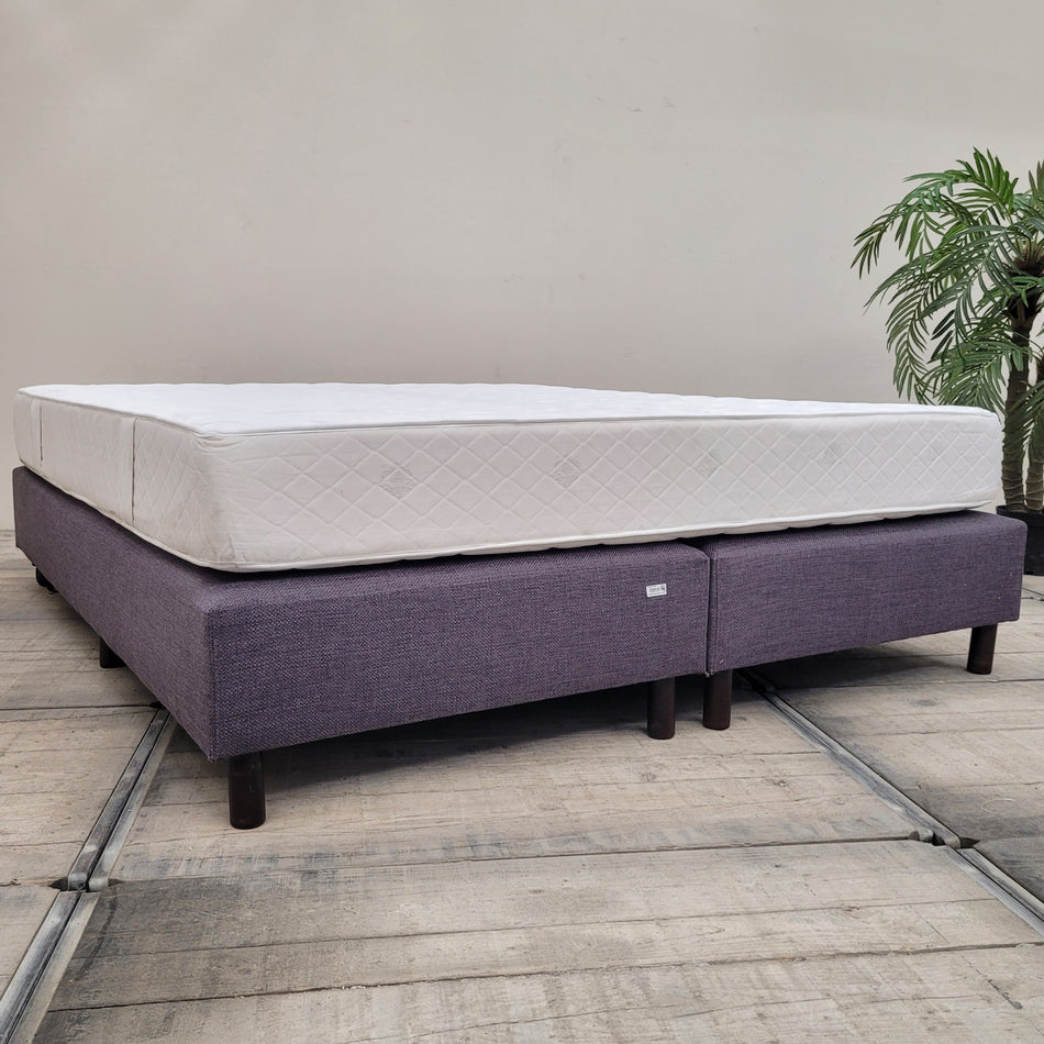 Boxspringbett 180x200 Lila Stoff Inkl. Matratze Doppelbett Bett Gebraucht
