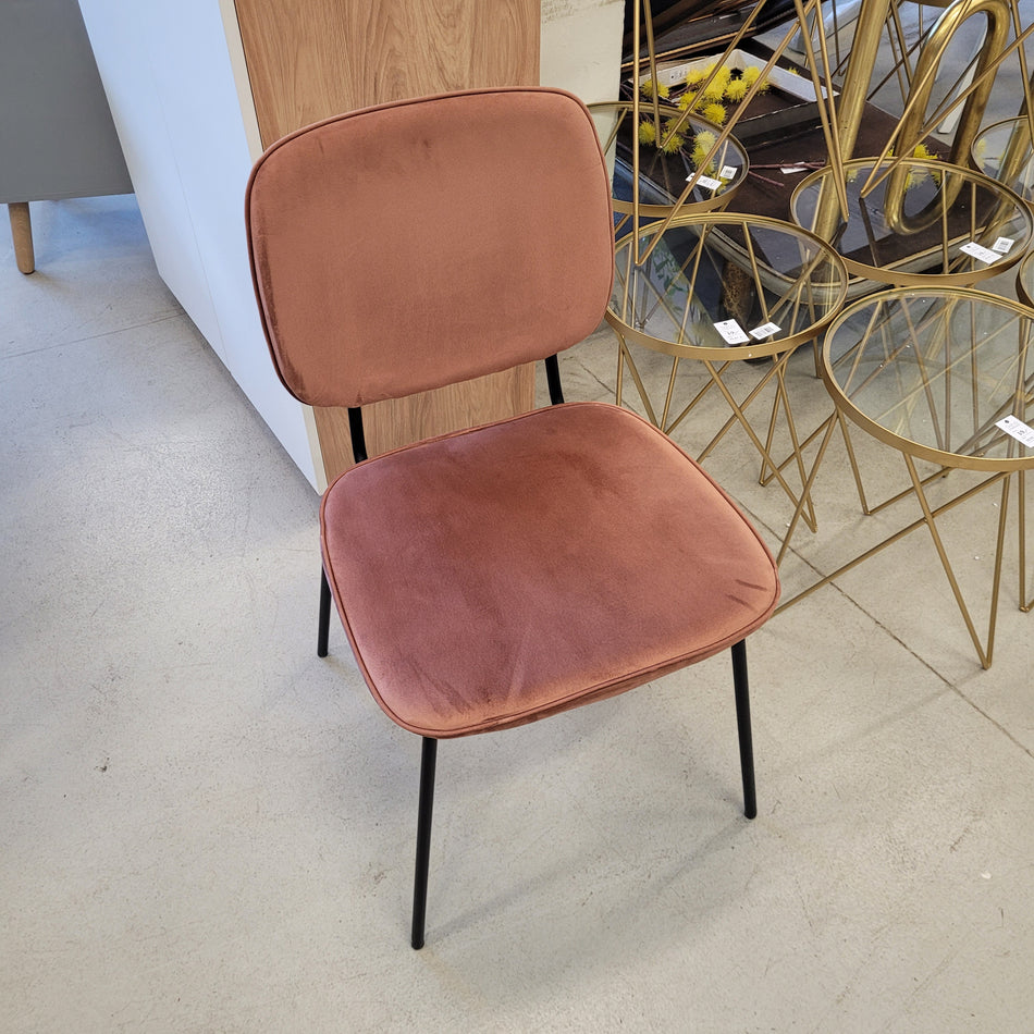 House Doctor Stuhl rostrot Esszimmerstuhl Velours Samt