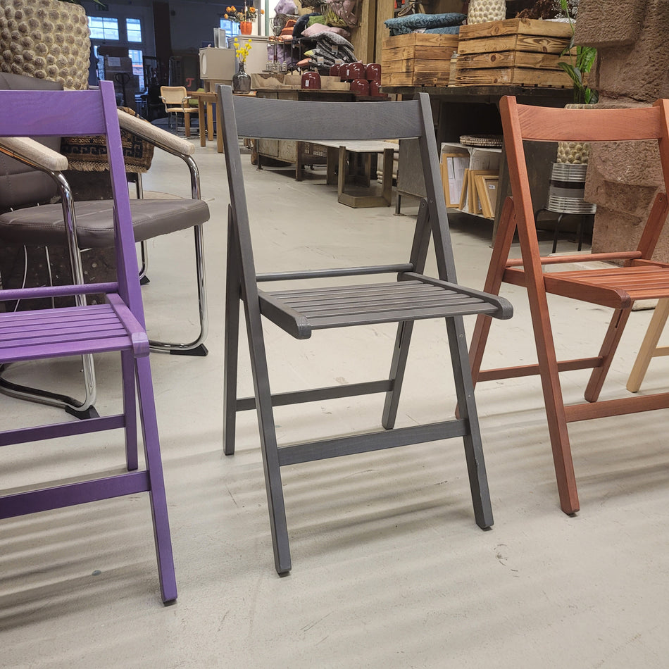 Stuhl Klappstuhl Holz grau Gartenstuhl Outdoor