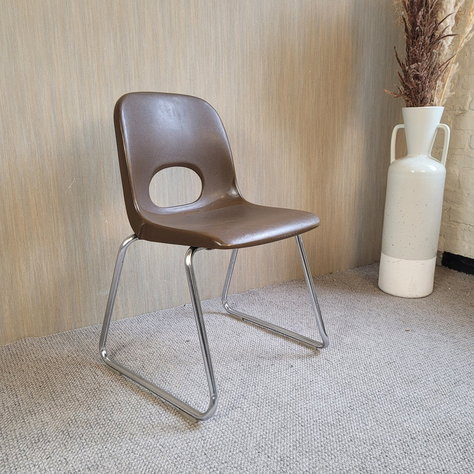 casala Stuhl braun Metall Kunststoff Stapelstuhl