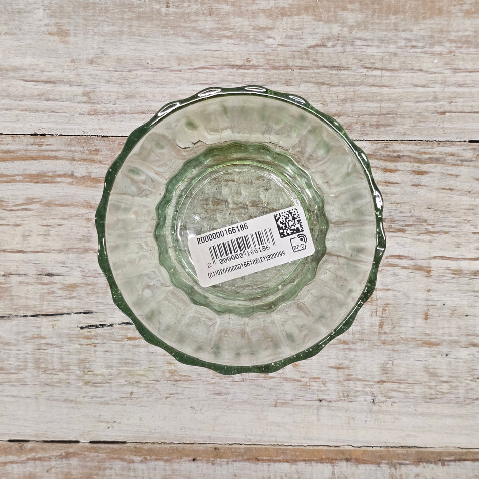 Glasschale Riffelung 9,5cm Schälchen Grün Glas Dessertschale Deko