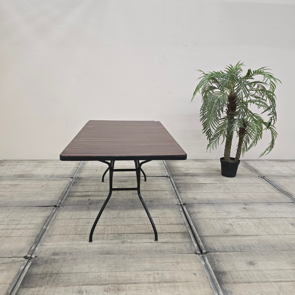 Esstisch Gartentisch Terrassentisch Holz Metall Braun Schwarz Tisch Gebraucht