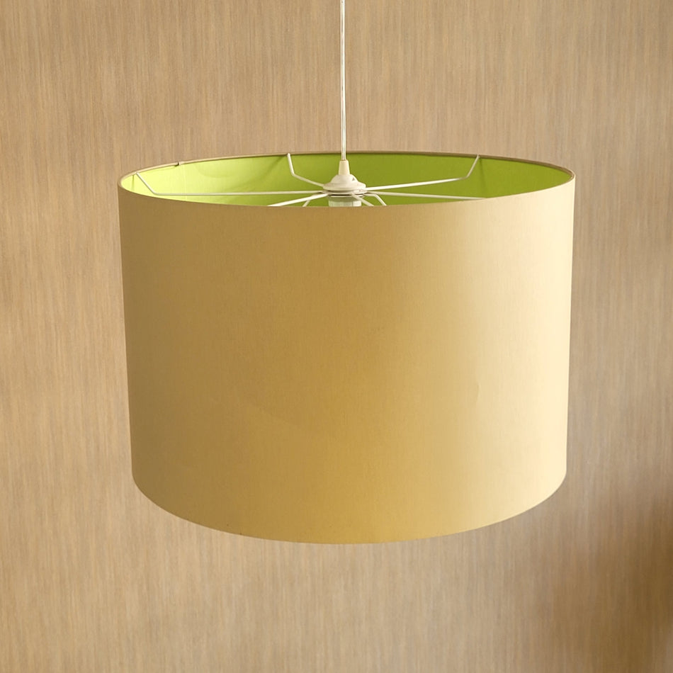 Hängelampe Deckenlampe gebraucht grün hell Stoff Lampe
