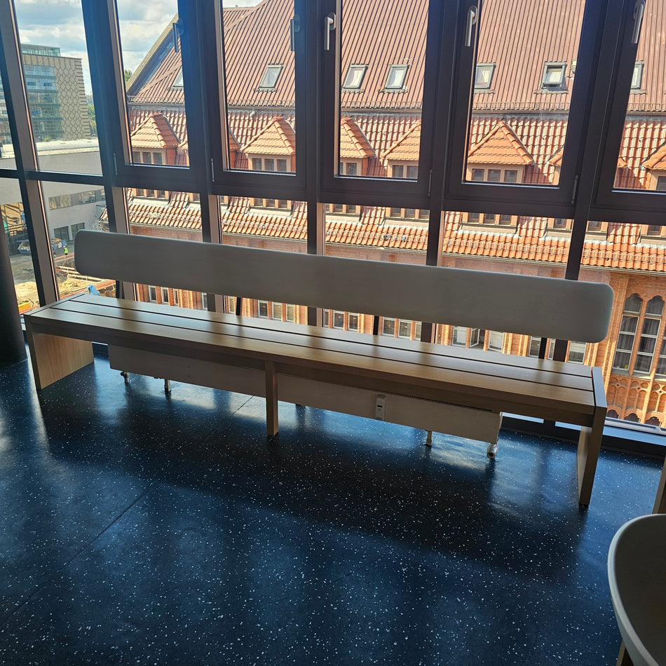 Lange Sitzbank mit Rückenlehne Holz Bank