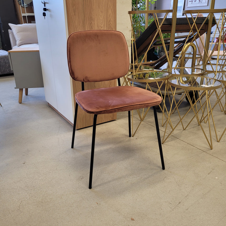 House Doctor Stuhl rostrot Esszimmerstuhl Velours Samt