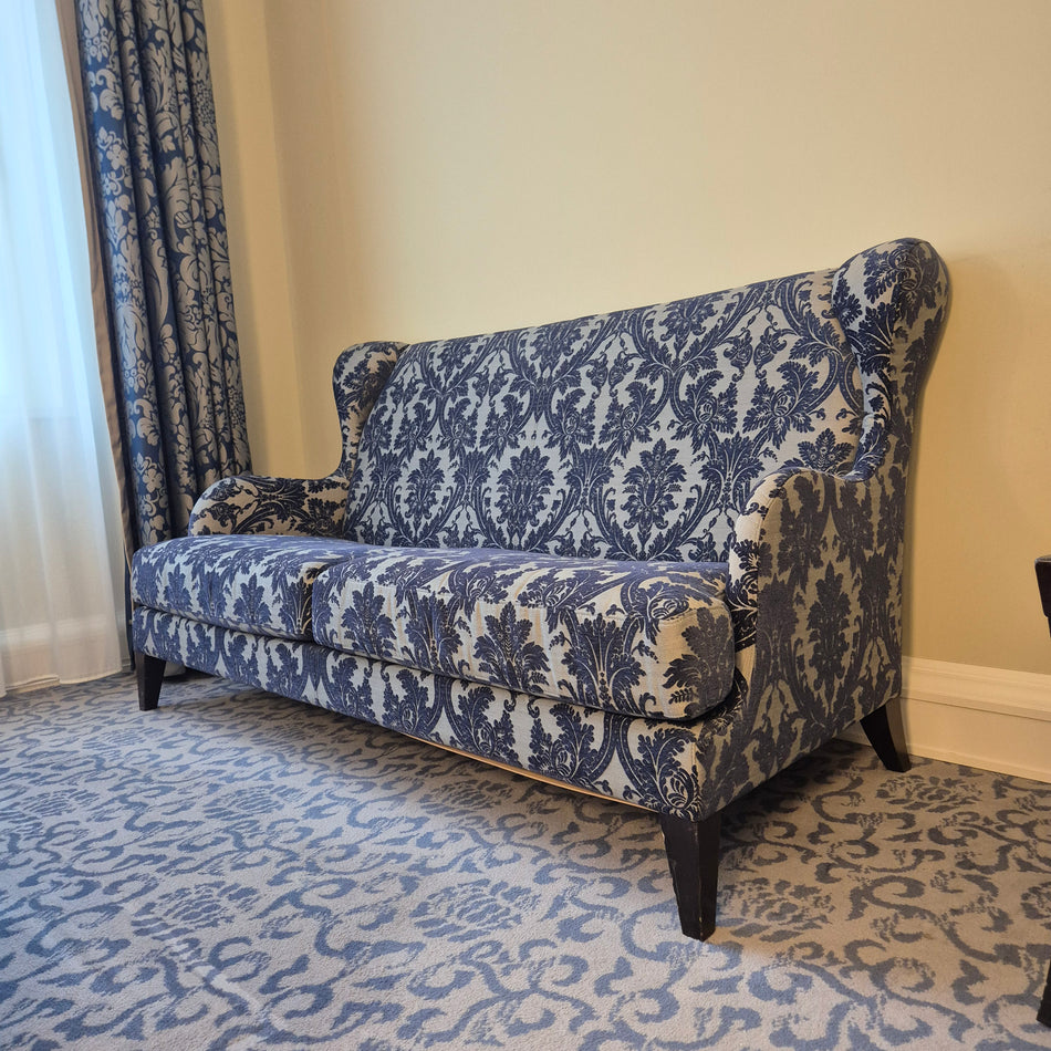 Luxus Sofa Couch blau gemustert Atlantic Hotel Hamburg gebraucht
