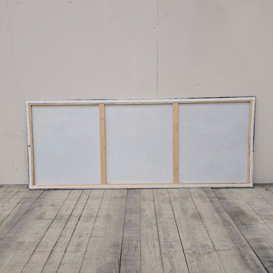 Wandbild Kunstdruck 200x80 Blau-Weiß Leinwand Abstraktes Design Deko