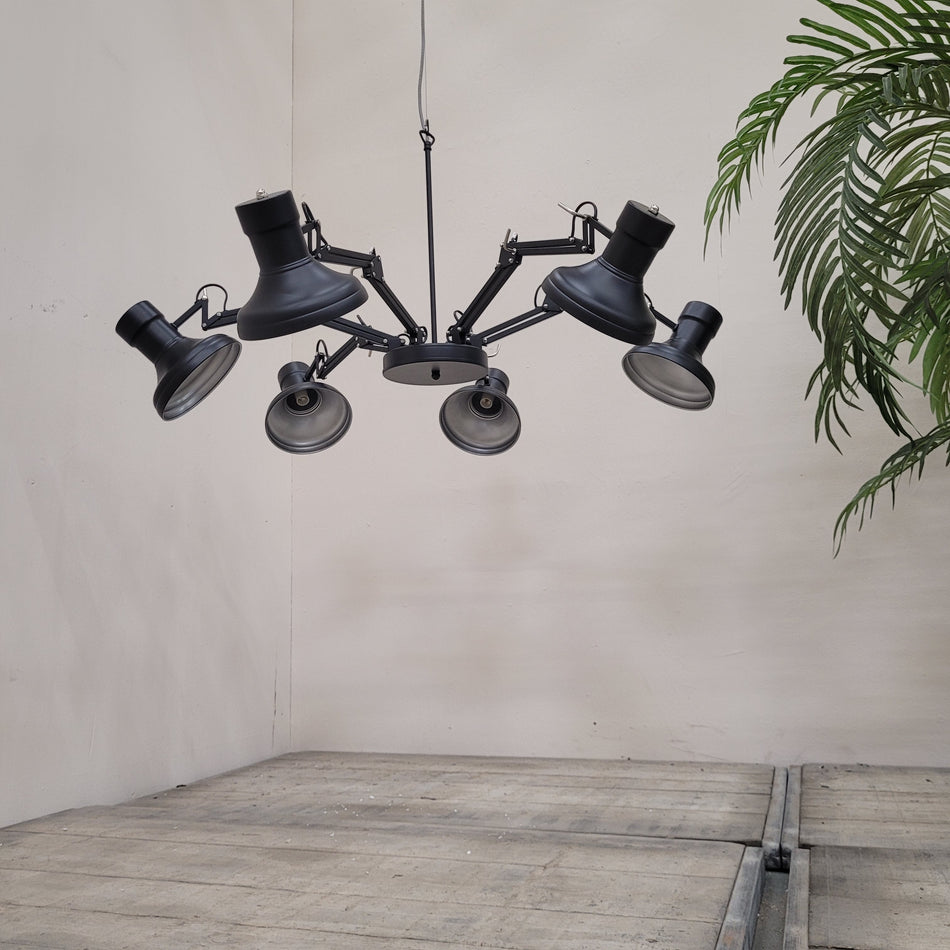 Kare Design Spider Multilamp Hängeleuchte Schwarz 6-flammig Industrial Lampe