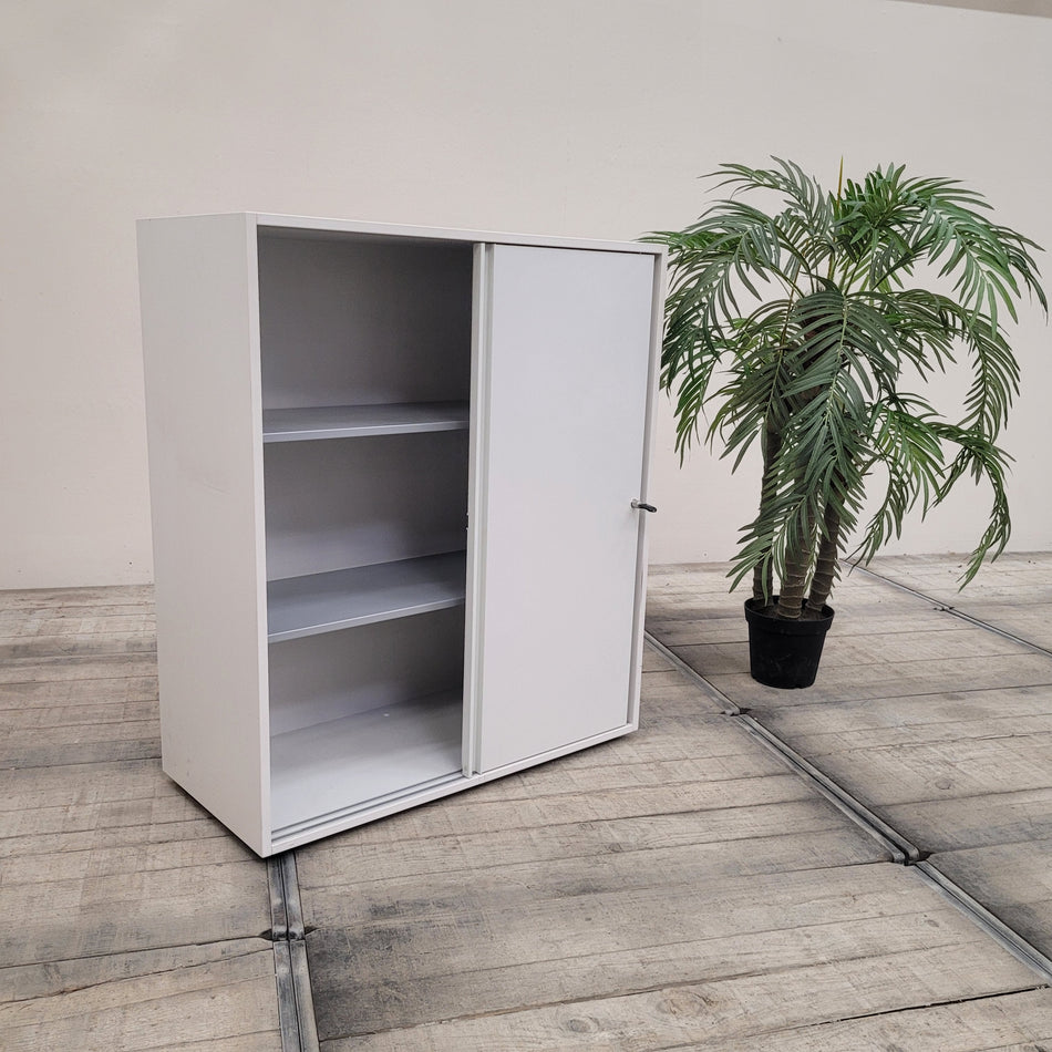 Highboard Lichtgrau 100cm Aktenschrank Büro Schrank Gebraucht