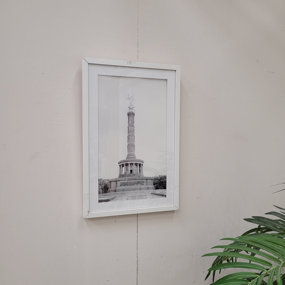 Wandbild Siegessäule Berlin Schwarz-Weiß gerahmtes Foto Deko Gebraucht