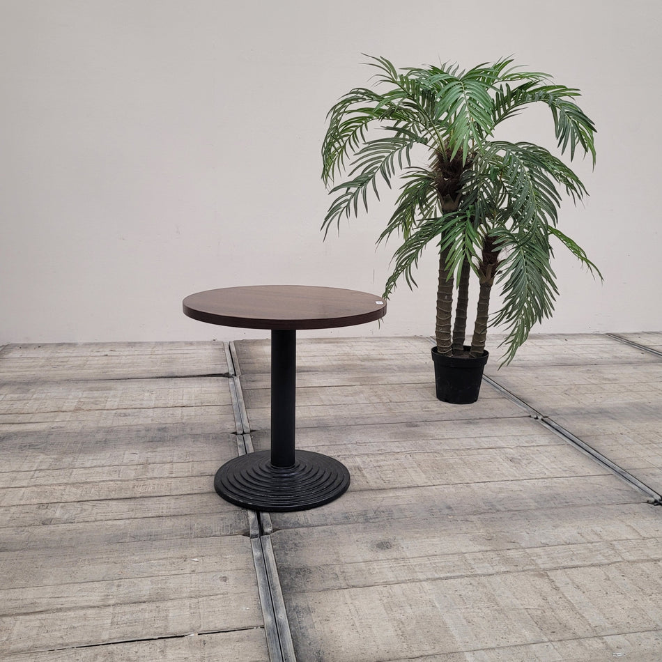 Beistelltisch Dunkelbraun Holzoptik Metallgestell Bistrotisch Tisch Gebraucht
