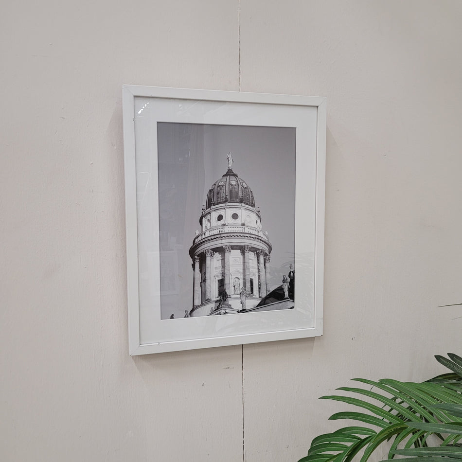 Wandbild Französischer Dom Berlin Schwarz-Weiß gerahmtes Foto Deko Gebraucht