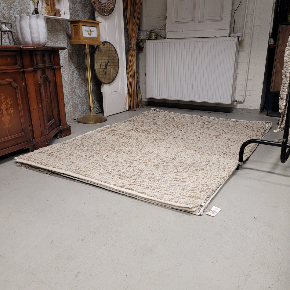 Teppich Creme Natur mit Noppenstruktur – Neuware 160x230