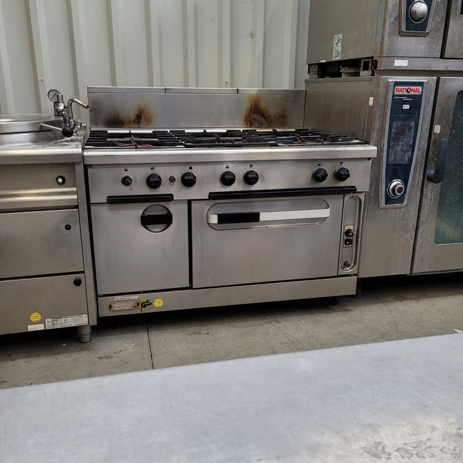 Zanussi Gasherd 6 Flammen mit Backofen Edelstahl Gastronomieherd gebraucht