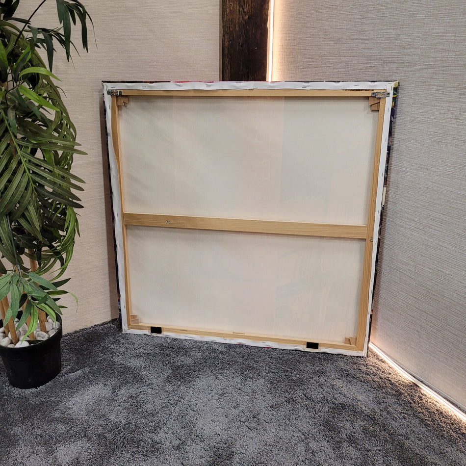 Wandbild Leinwand gebraucht bunt Motiv Frankfurt Goethe-Haus Bild 90x90