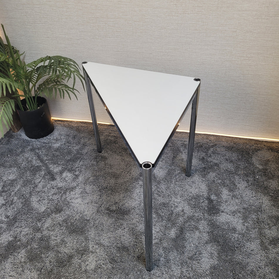 USM Haller Schreibtisch Eckschreibtisch gebraucht weiß Chrom Holz Tisch