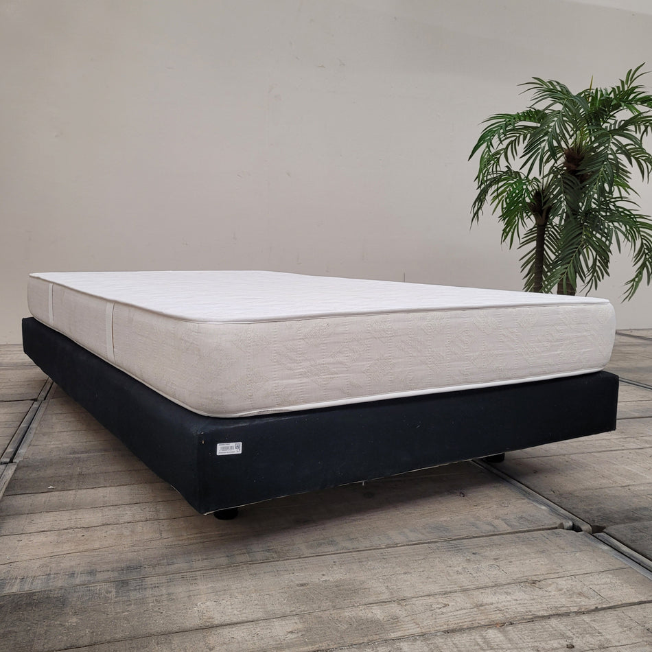 Boxspringbett 120x200 Schwarz Stoff Inkl. Matratze Einzelbett Bett Gebraucht