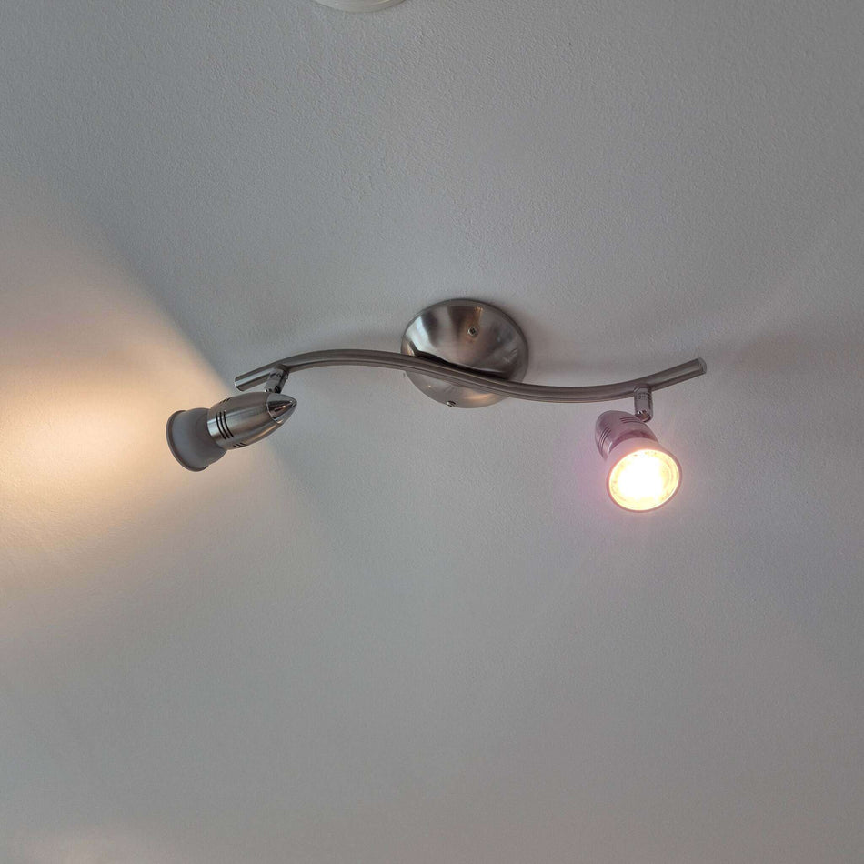Deckenlampe gebraucht Edelstahl 2 Spots LED Lampe